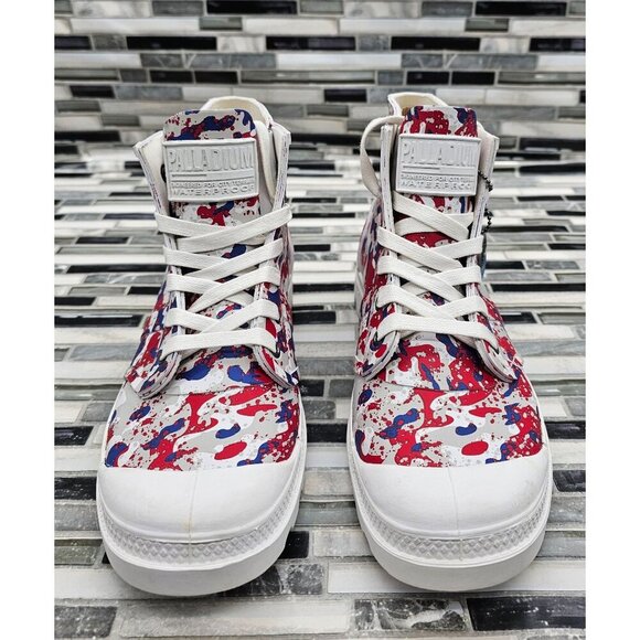 Palladium Pampa Hi White Camo French Unisex Combat Rain Boots - Picture 3 of 11